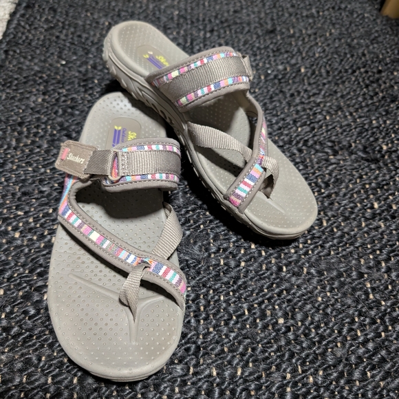 Skechers Gray and Pink Sandals - Picture 1 of 5
